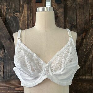 Lily Of France Vintage white unlined wired bra 38C